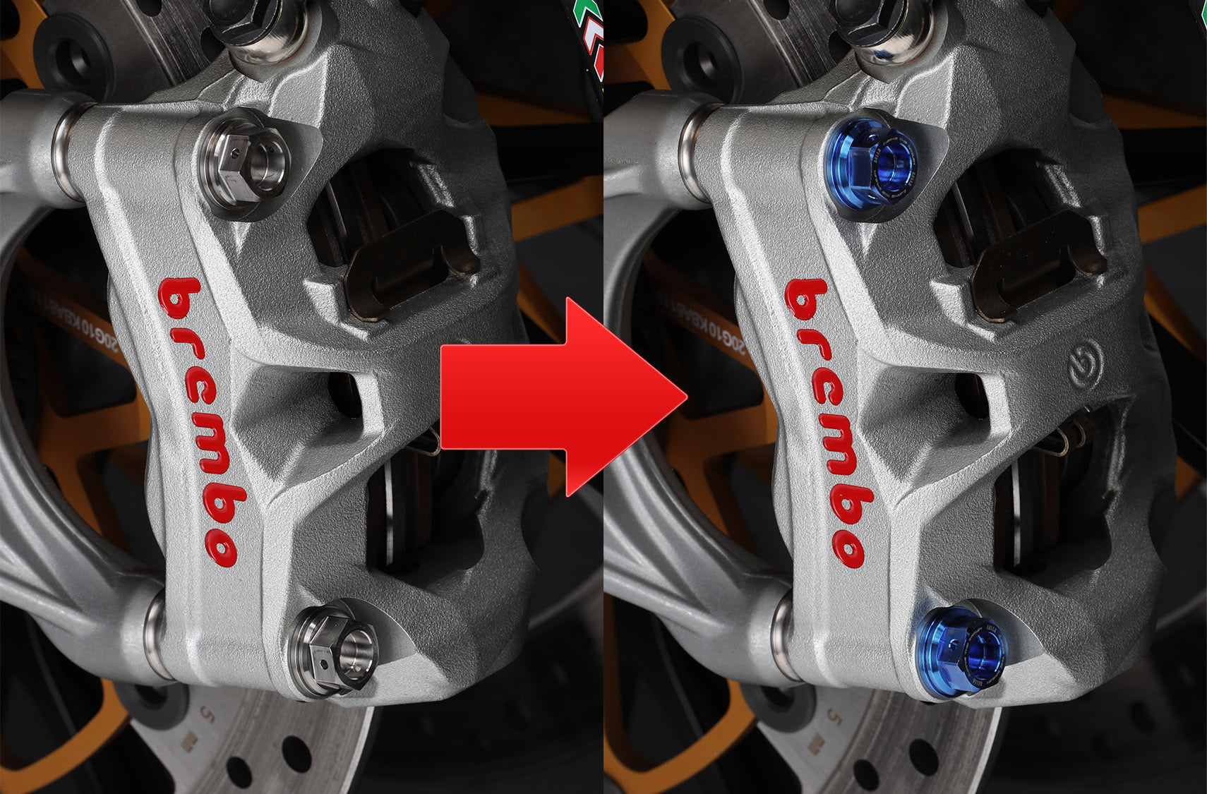 AELLA Titanium Washers for Brembo Radial Mount Calipers